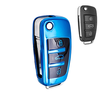 Чохол для ключа Audi, глянець, синій