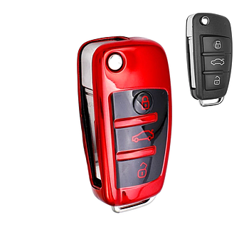 Чохол для ключа Audi, глянець, червоний