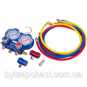 Манометрический колектор 2-вентильний VMG -2 R1234YF (R1234) Value + шланги 3шт.x900mm + 2 муфти