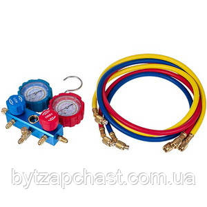 Манометричний колектор 2-вентильний LEETO LMG-2-R22 (R22 R-134 R404 R407) + шланги 3шт.x1200mm