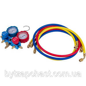 Манометричний колектор 2-вентильний LEETO LMG-2-R410A (R410 R407 R134 R22) + шланги 3шт.x1200mm