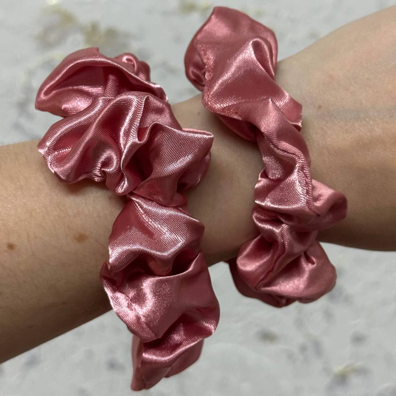 Набір атласних резинок для волосся 2 шт (Pink)