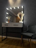 Гримерний стіл для макіяжу. Туалетний стіл з дзеркалом. Чорний, фото 4