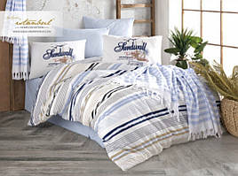 Постільна білизна Istanbul "California" + 2 рушника (пештемаль) євро-розмір 100% бавовна Туреччина