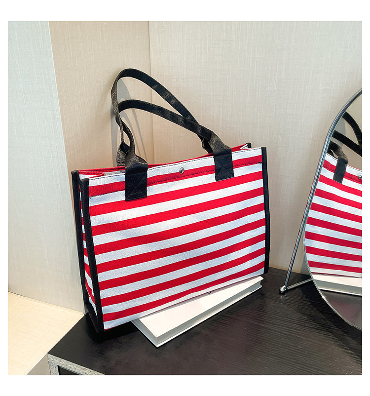 Нова полотняна сумка жіноча сумочка в смужку, сумка для покупок через плече тільки гуртом, фото 1