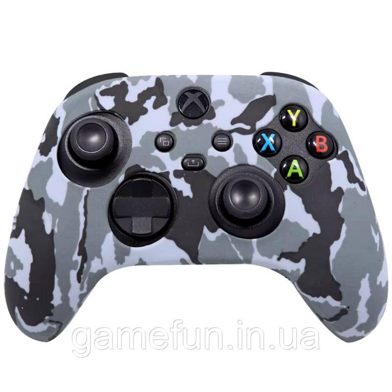 Силіконовий чохол для джойстика Xbox Series S/X (сірий камуфляж), фото 1