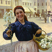 Картина на полотні "Пимоненко Микола, Київська квіткарка (1897)", 45×60см, фото 4
