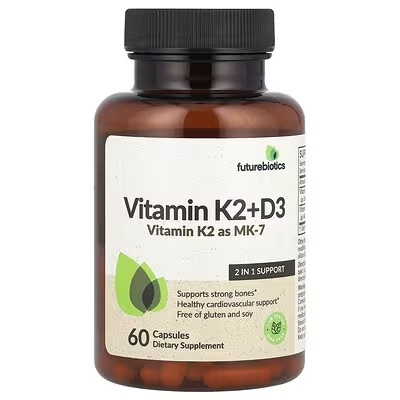 Вітамін Д3 і К2, 5000 МО/90 мкг, 60 капс Futurebiotics США