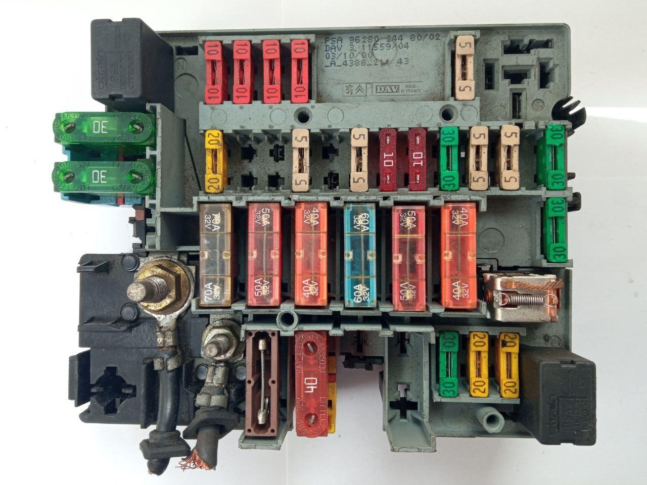 Електронний блок запобіжників Peugeot 206 PSA 96280 244 80/02 / PSA962802448002 / DAV 3 11559/04 / DAV31155904