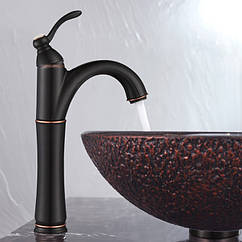 Високий змішувач для умивальника-чаші Kraus Riviera FVS-1005ORB