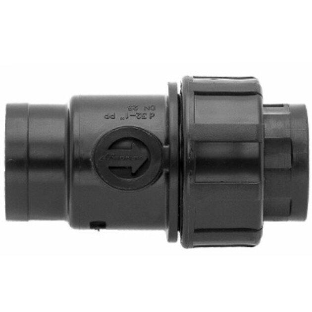 Клапан зворотній 1"-1", Унідельта, різьбовий РВ-РВ, поліпропіленовий, фото 1