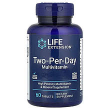 Мультивітаміни, Two-Per-Day Multivitamin, Life Extension, по 2 в день, 60 таблеток