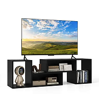 Тумба під телевізор Costway Mix з полицями чорний