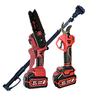 Акумуляторний садовий набір EDON STP ED SMART-21V/2K (Секатор, Пила, 2 акб по 4 А·год, штанга телескоп) EHA