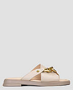 Шльопанці жіночі бежеві натуральна шкіра Україна ALROMARO — розмір 36 (23,5 см) (модель: ALR2045-676KBeige)