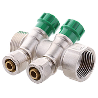 Колектор вентильний з фитингом Koer KR.1124-2 1"x2 ways (KR2832)