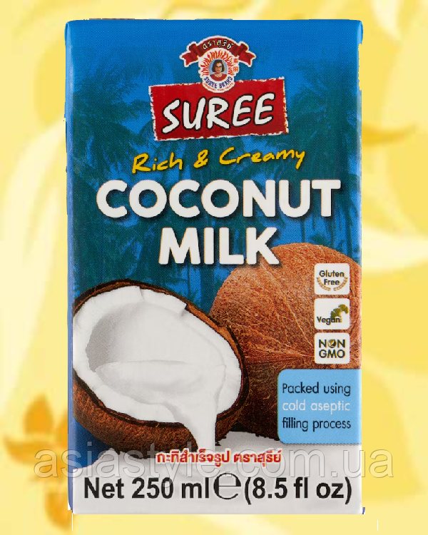 Кокосове молоко, Кокосове молоко 17-19% жирності, Coconut Milk 17-19% Fat Tetra Pack, Suree,250ml, ВО