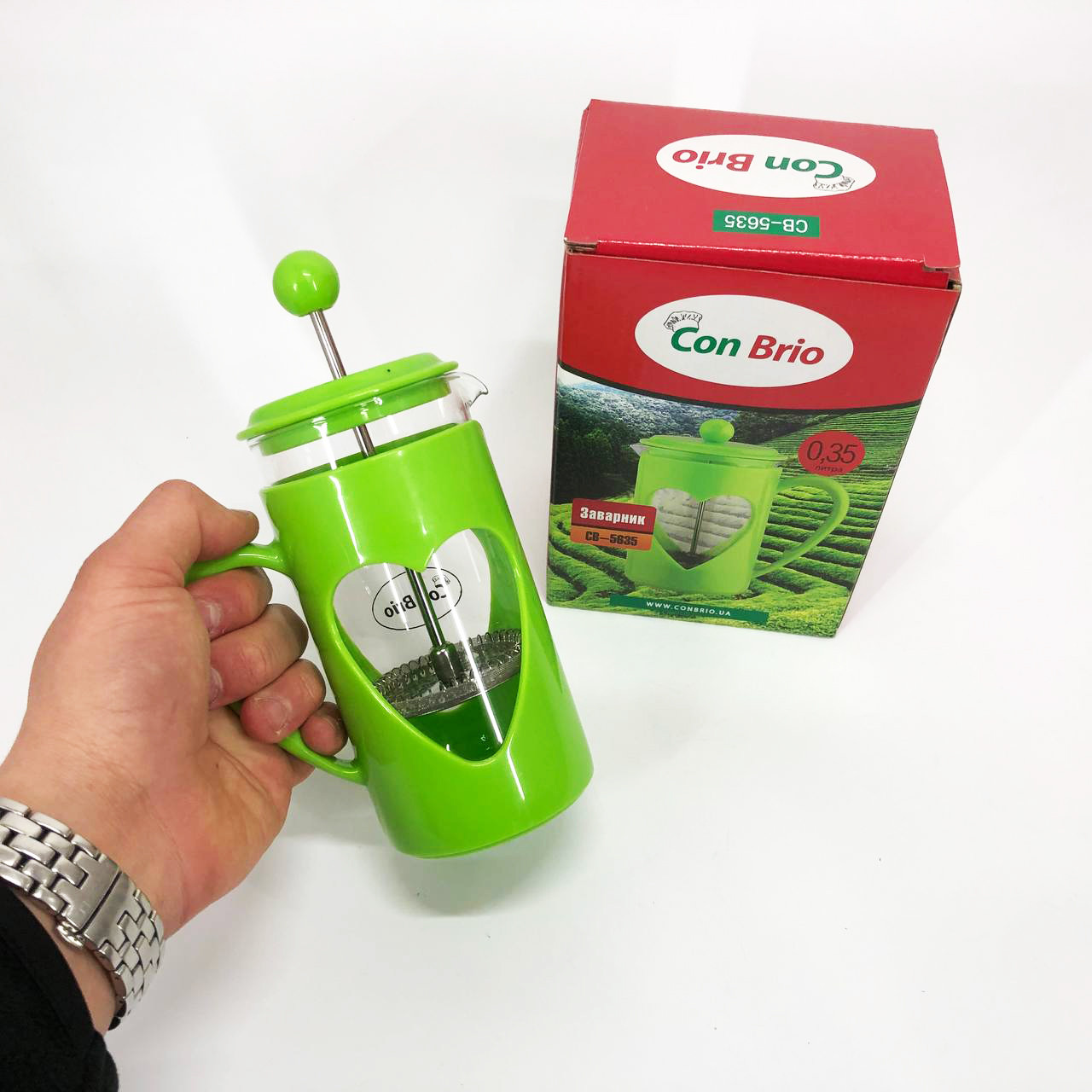 Заварник френч-прес, Френчпрес для кави, Стильний чайник для заварювання, Заварник прозорий GN-27