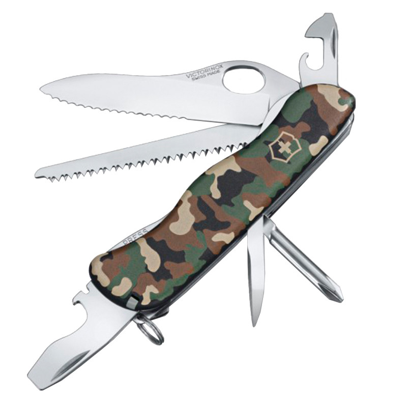 Ніж складний, мультитул Victorinox Trailmaster One Hand (111 мм, 12 функцій), камуфляж 08463.MW94, сталь, нейлон, фото 1