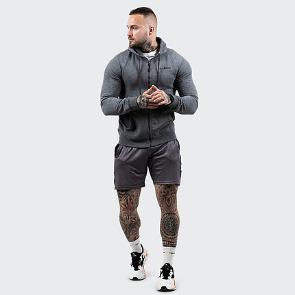Худі з капюшоном на блискавці GymBeam Zipper Hoodie Grey XXXL, фото 3