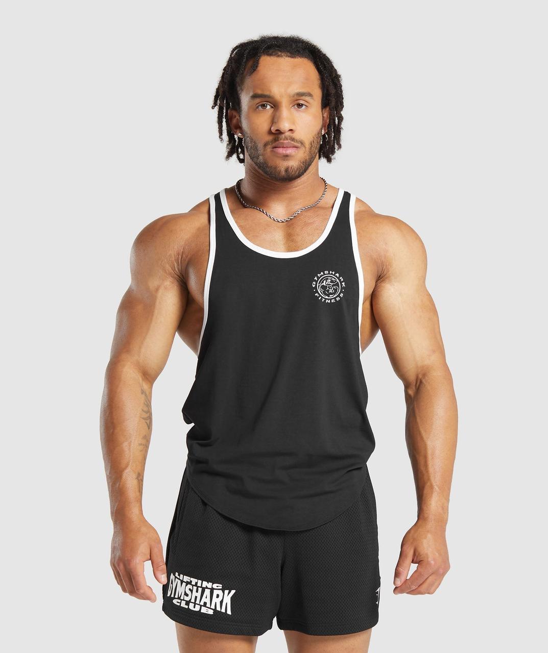 Майка спортивна GymShark Legacy Ringer Stringer - Black XXL