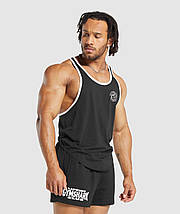 Майка спортивна GymShark Legacy Ringer Stringer - Black XXL, фото 3
