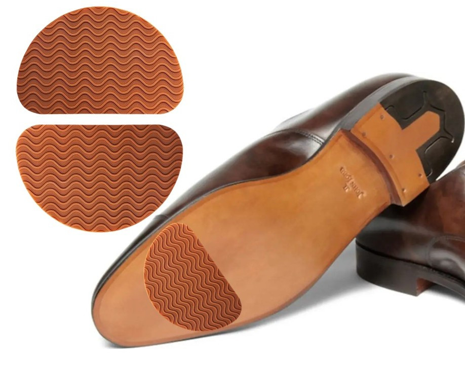 Наліпки на підошву взуття Adhesive Sole Protectors Half Round Brown, фото 1