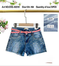 Джинсові шорти для дівчаток оптом, Seagull, 134-164 рр., арт. CSQ-82019