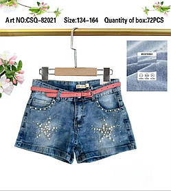 Джинсові шорти для дівчаток оптом, Seagull, 134-164 рр., арт. CSQ-82021