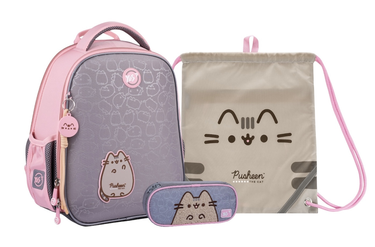 Шкільний набір YES H-100 Pusheen Fatty (рюкзак, пенал, сумка) 115-130 см