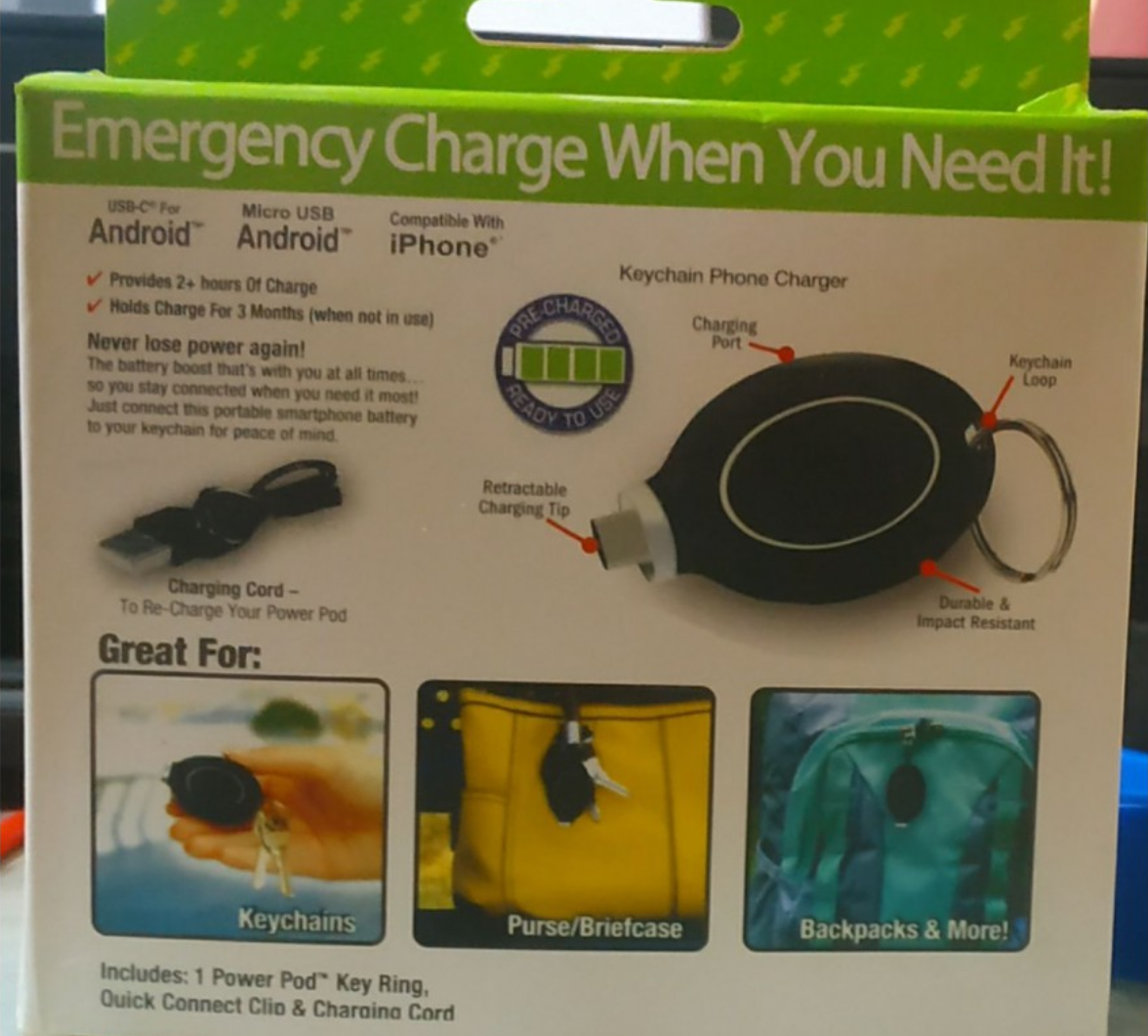 Зарядний пристрій у формі брелока Emergency Charge Лучшая цена