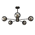 Чорна люстра на п'ять ламп 7529807-5 BK+BK, фото 2