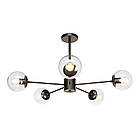 Чорна стельова люстра 7529807-5 BK+CL, фото 2