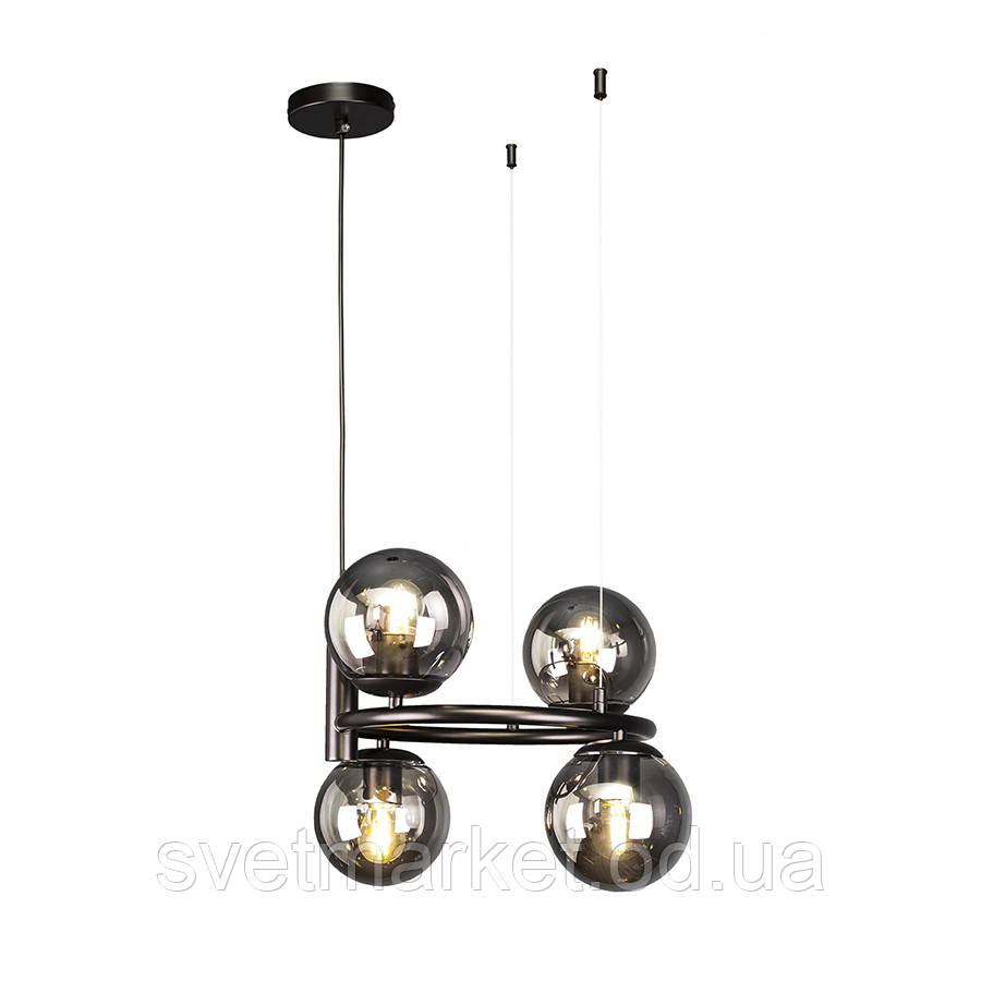 Сучасна люстра для невеликої кімнати 7521011-4 BK+BK, фото 1