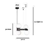 Люстра підвісна 7521011-4 BK+WH, фото 2