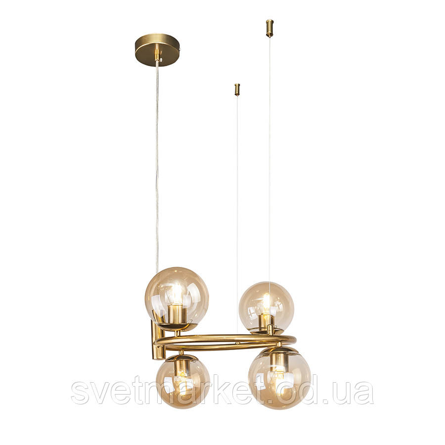Декоративна бронзова люстра 7521011-4 BRZ+BR, фото 1