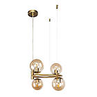 Декоративна бронзова люстра 7521011-4 BRZ+BR, фото 2