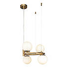 Бронзова люстра з білими плафонами 7521011-4 BRZ+WH, фото 2