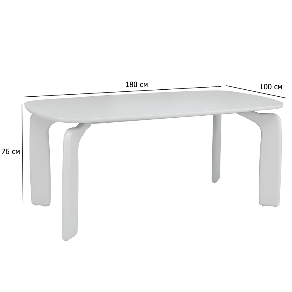 Стильний обідній стіл TМ-226 Марчелло 180х100 см теплий пісок із закругленими краями до їдальні, фото 1