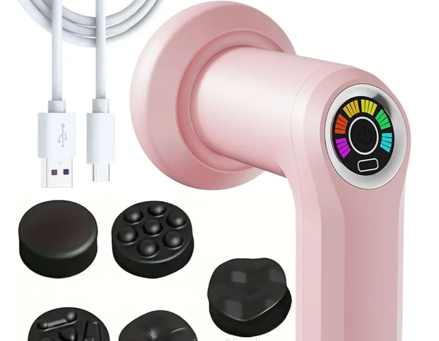 Антицелюлітний масажер для тіла + 5 насадок, USB, YX-720 / Ручний акумуляторний масажер / Електромасажер iC227