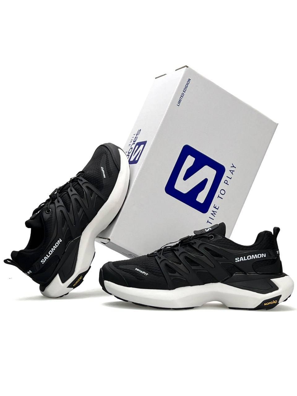 Чоловічі кросівки Salomon XT PU.RE Advanced Black White Чорно-білі Взуття Саломон XT Едвансед текстиль нейлон Гор Текс демісезон