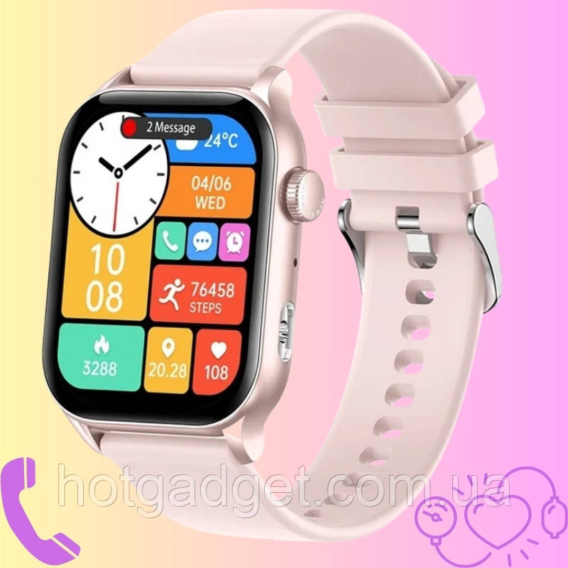 Смарт часы женские Lemfo KR86 (звонки, тонометр, пульсоксиметр) AMOLED екран