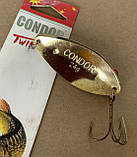 Блешня коливальна (коливалка / колебалка) 24 г / 70 мм Condor Twin золото / хром, фото 3