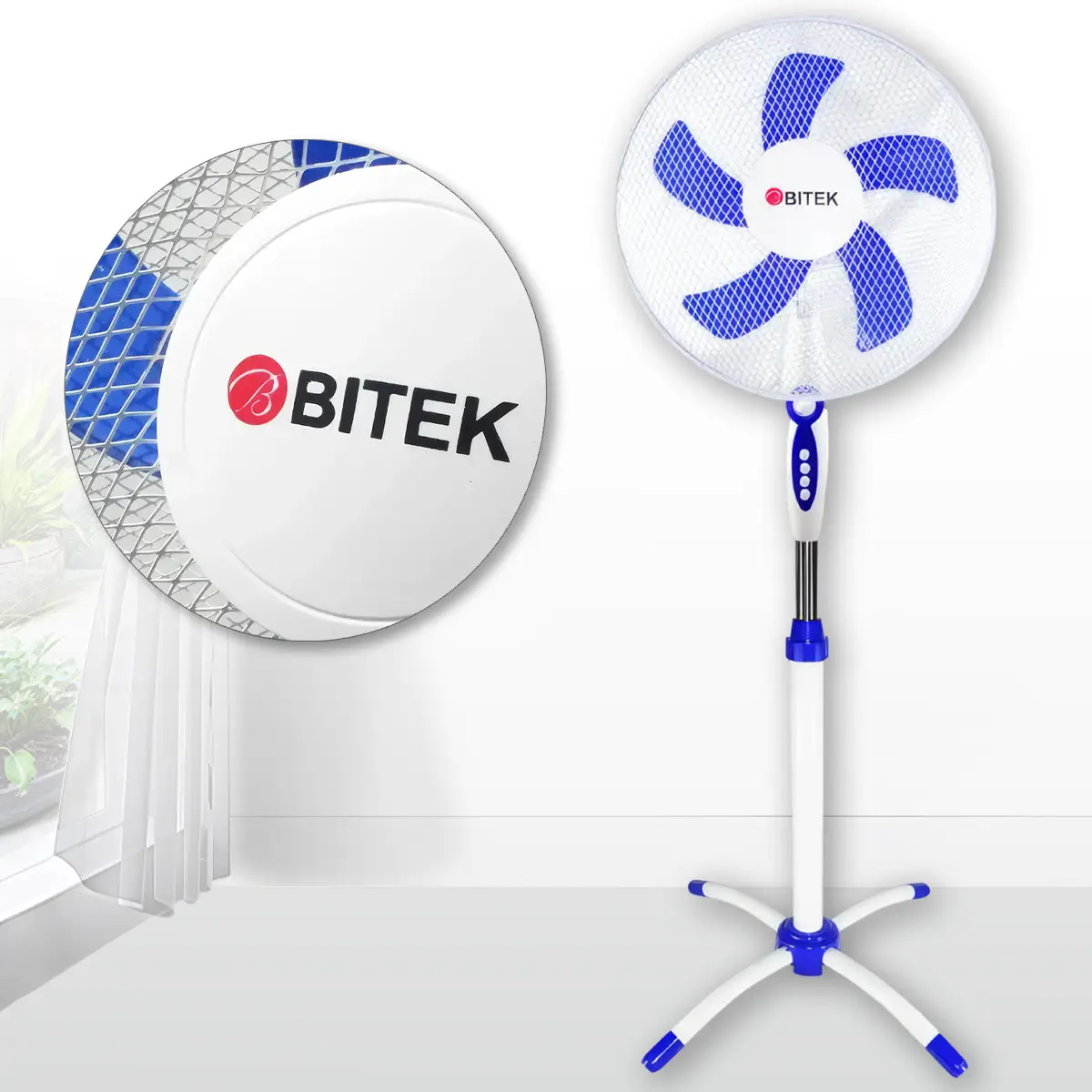 Підлоговий вентилятор 16" BITEK BT-1630WB (Ціна за 4 шт.)