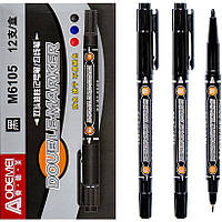 Маркер (перманентний тонкий чорний) "Odemei"  6105