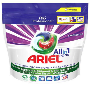Капсули для прання кольорового одягу  Ariel Professional 55 шт, фото 1