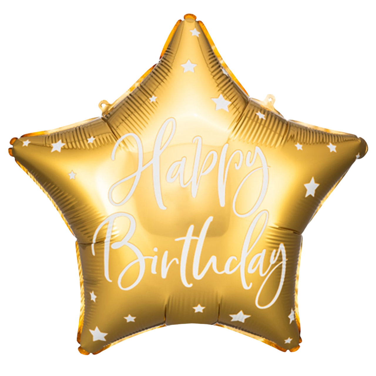 ПД001 PARTY DECO-ПД Зірка 18" Happy Birthday - білі зірки на золотому (УП)