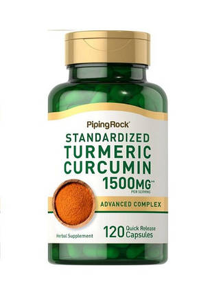 Куркума з куркуміном Piping Rock Standardized Turmeric Curcumin 750 мг 120 капс., фото 1