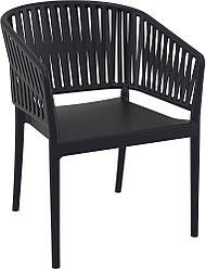 Стілець садовий вуличний для тераси кафе саду Siesta Portofino Armchair Black