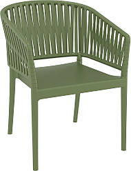 Стілець садовий вуличний для тераси кафе саду Siesta Portofino Armchair Olive Green